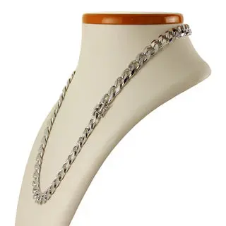 Heavy Rhodium Plated Solid Sterling Silver Curb Chain