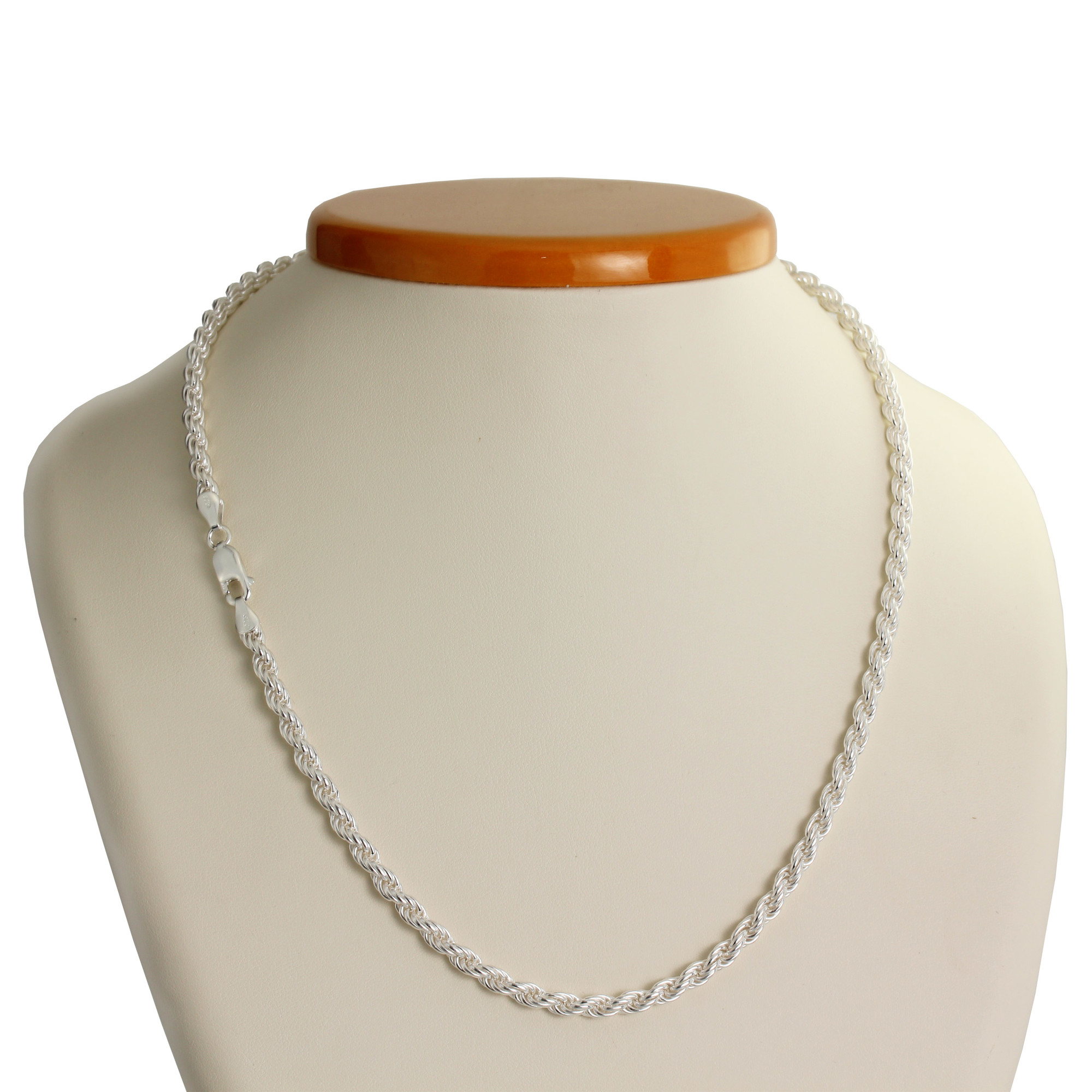 Solid Sterling Silver Unisex Rope Chain