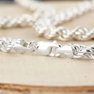 6mm Sterling Silver Rope Chain Necklace