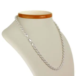 Solid Sterling Silver Unisex Rope Chain