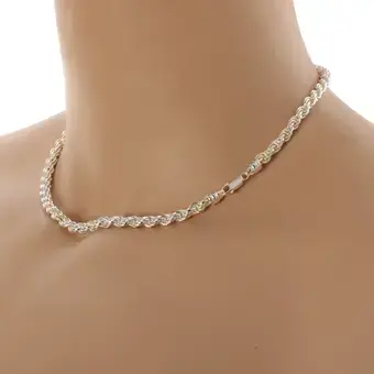 6mm Diameter Solid Sterling Silver Rope Chain 6mm Diameter Solid Sterling Silver Rope Chain