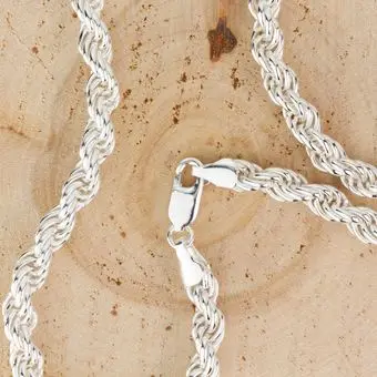 6mm Diameter Solid Sterling Silver Rope Chain