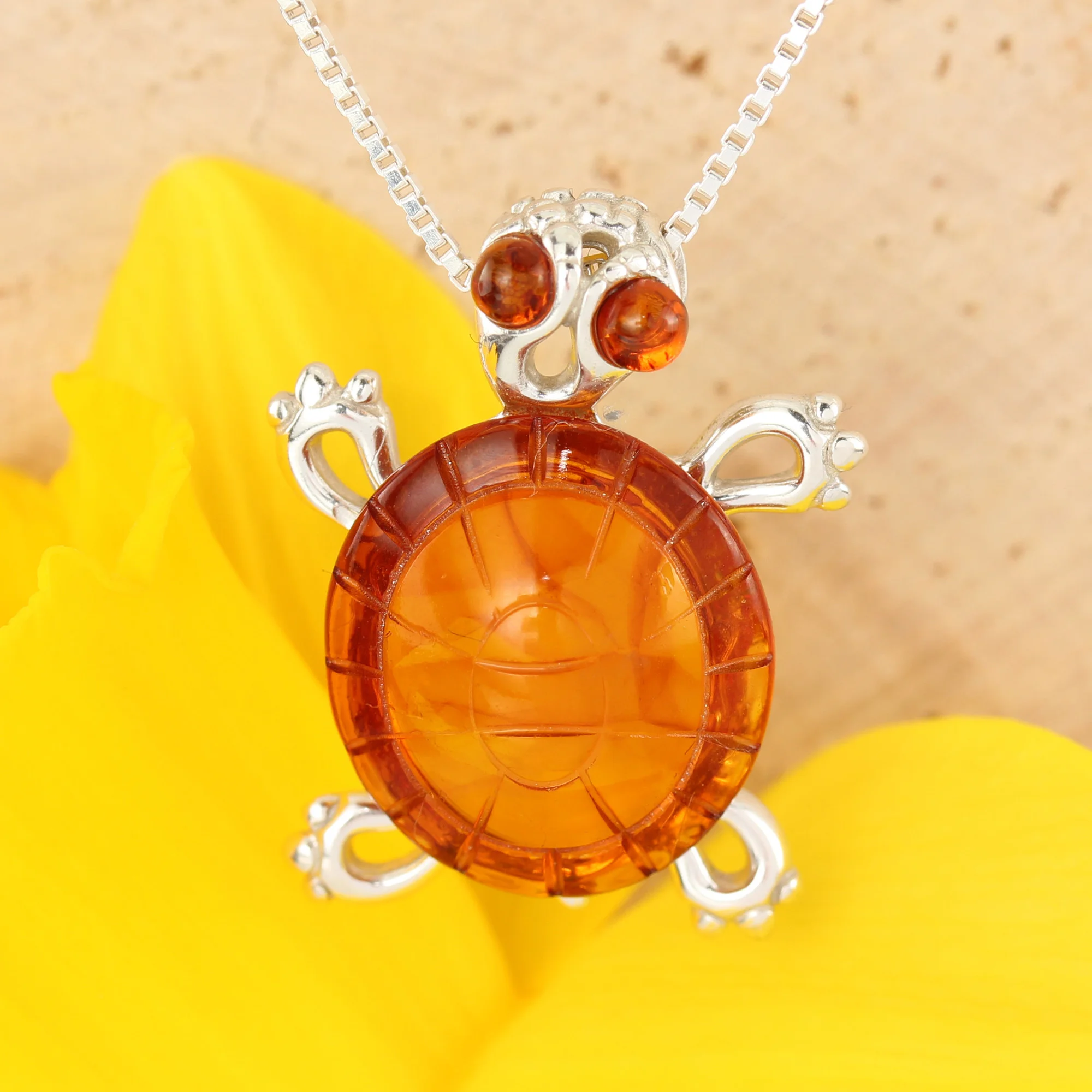 Sterling silver deals tortoise pendant