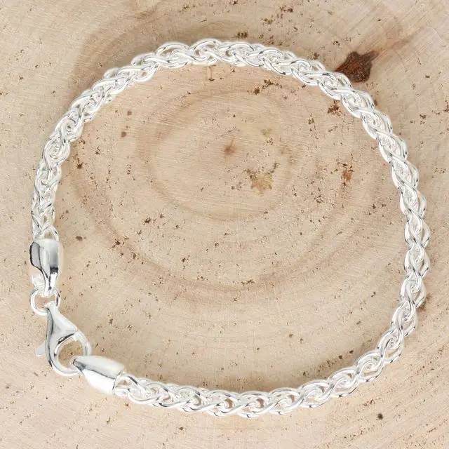 Sterling Silver 4.3mm Wide Spiga Bracelet