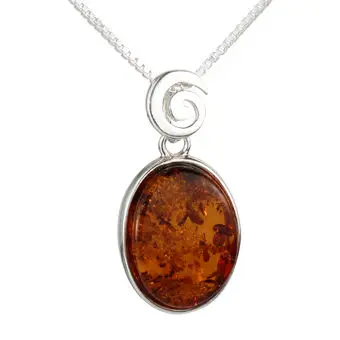 Sterling Silver Baltic Amber Swirl Pendant Sterling Silver Baltic Amber Swirl Pendant