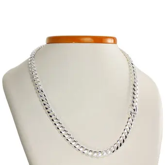 8mm Miami Cuban Curb Solid Sterling Silver Chain