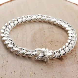8.5mm Solid Sterling Silver Miami Cuban Curb Bracelet