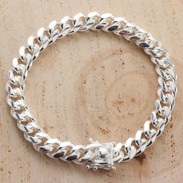 8.5mm Miami Cuban Curb Sterling Silver Bracelet