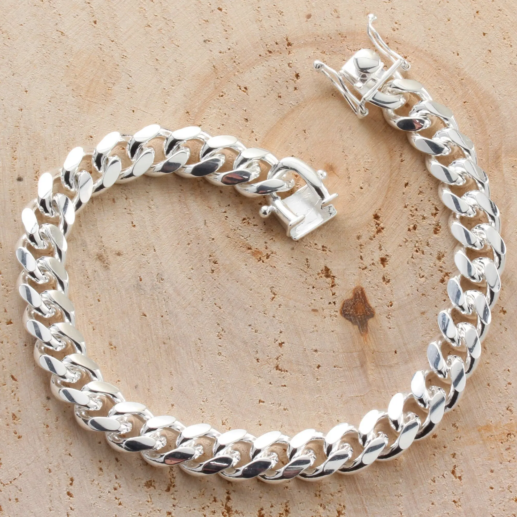 Custom Silver Men's Bracelet On Curb Chain, Personalized Mens Jewelry –  Ashley Lozano Jewelry