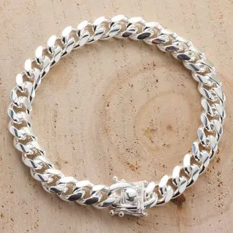8.5mm Miami Cuban Curb Solid Sterling Silver Bracelet