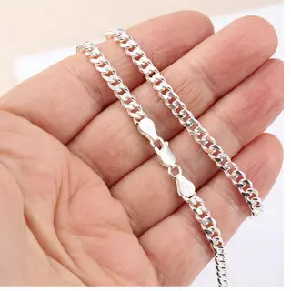 Solid Sterling Silver Curb Chain Necklace