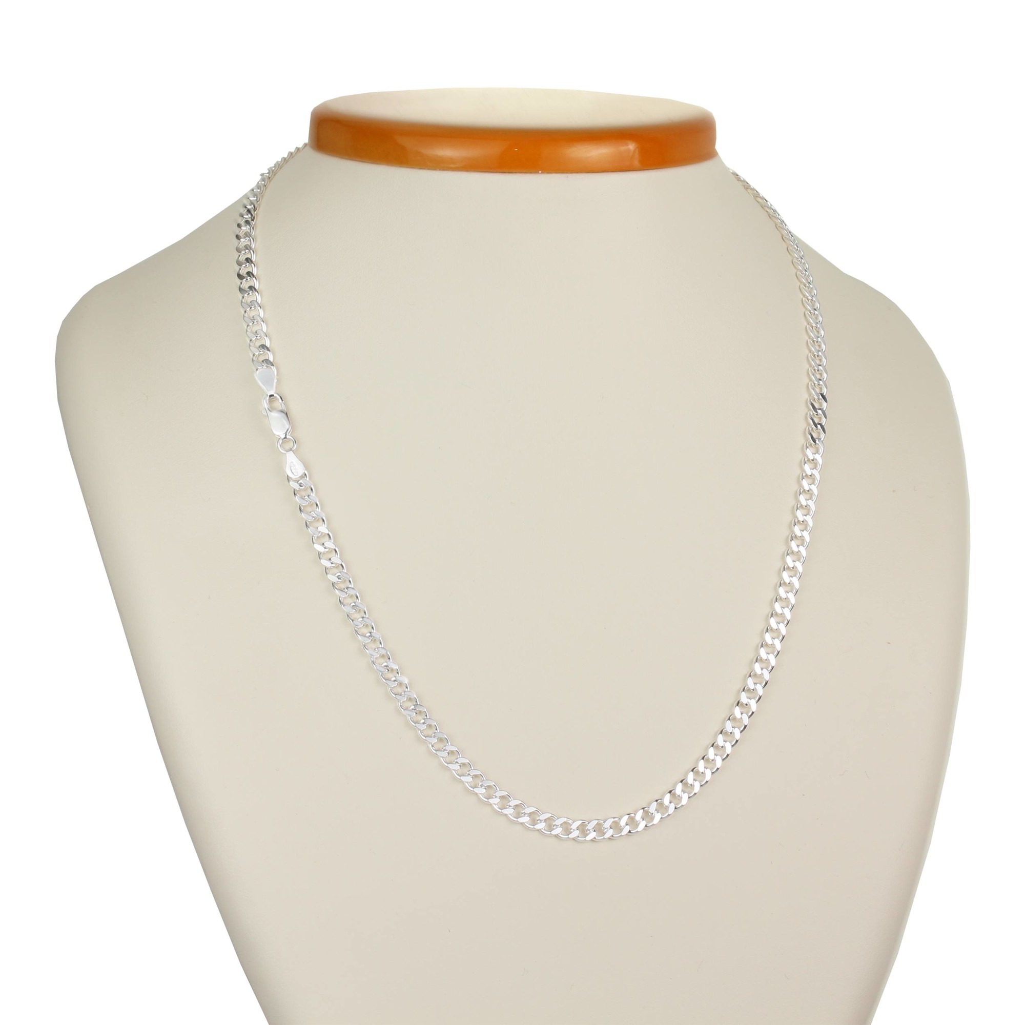4.8mm Wide Solid Sterling Silver Curb Chain