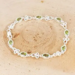 Sterling Silver Peridot Celtic Bracelet