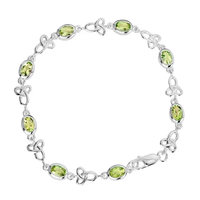 Celtic Sterling Silver Peridot Bracelet