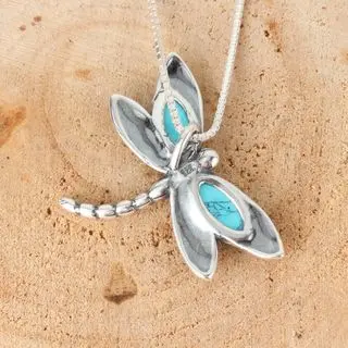 Sterling Silver Dragonfly Turquoise Pendant