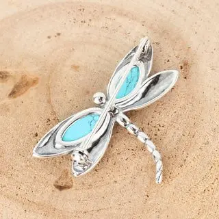 Sterling Silver Turquoise Dragonfly Pin