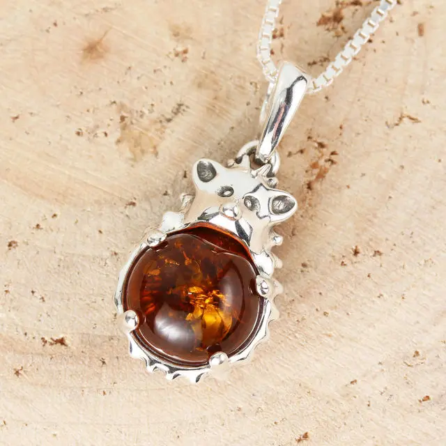 Baltic Amber Hedgehog Pendant