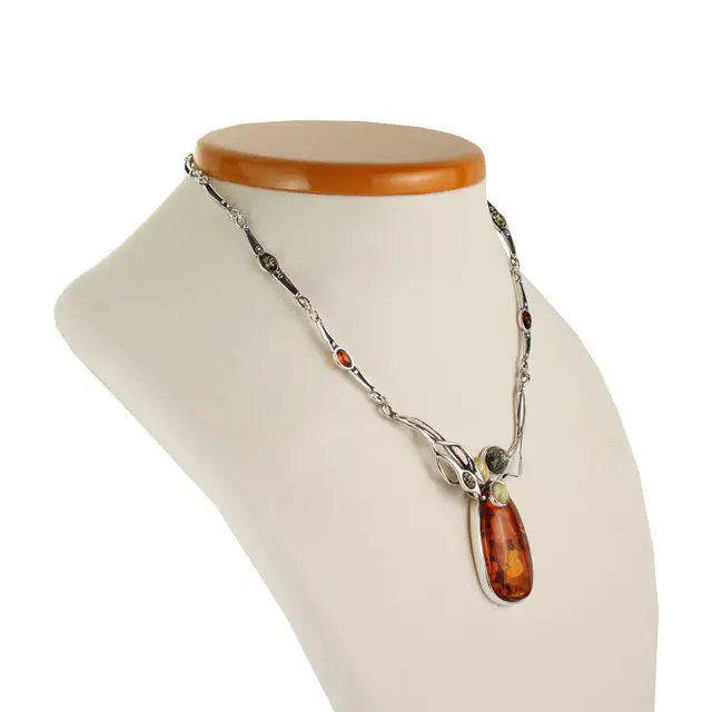 Handmade Sterling Silver Baltic Amber Necklace