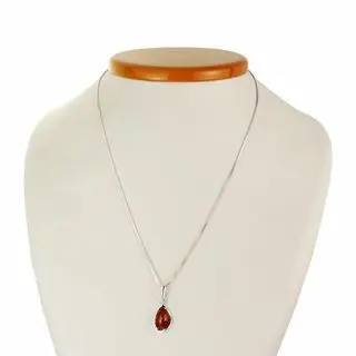Honey Baltic Amber Pendant With Chain