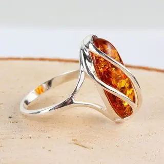 Long Honey Baltic Amber Ring