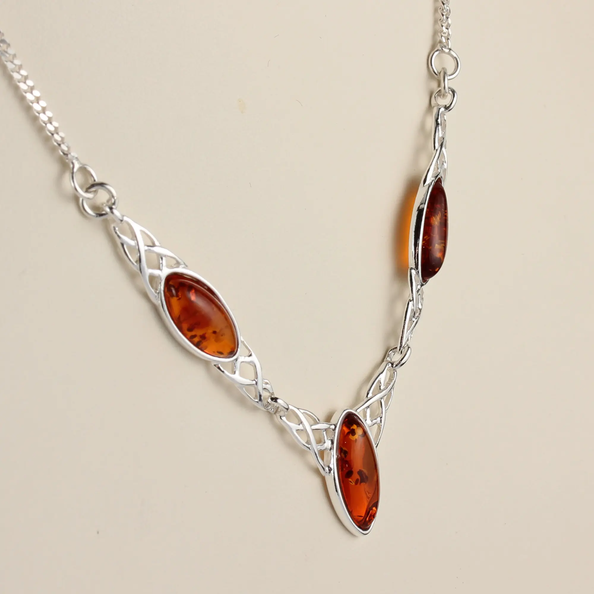 Sterling silver shop amber necklace