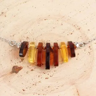 Adjustable Baltic Amber Sterling Silver Necklace