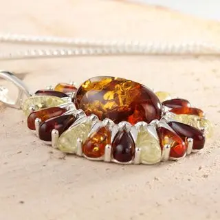 Sterling Silver Baltic Amber Pendant