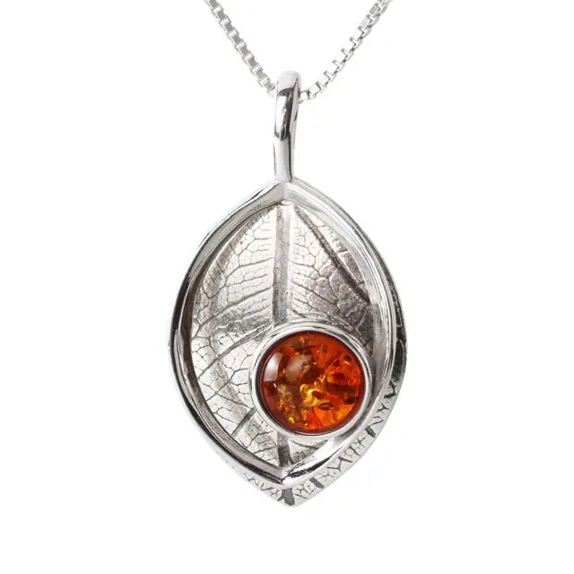 Sterling Silver Leaf Overlay Pendant