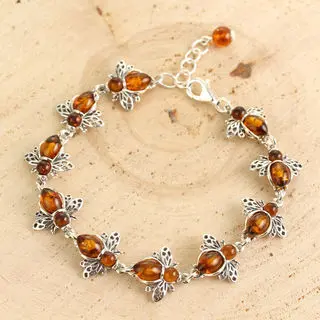 Busy Bee Baltic Amber Adjustable Bracelet