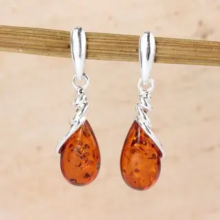 Sterling Silver Honey Baltic Amber Earrings