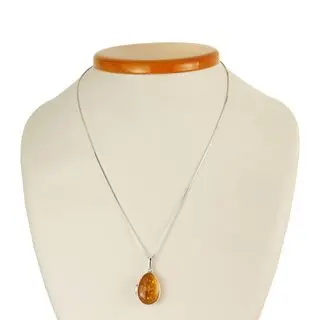 Honey Baltic Amber Sterling SIlver Double Sided Locket