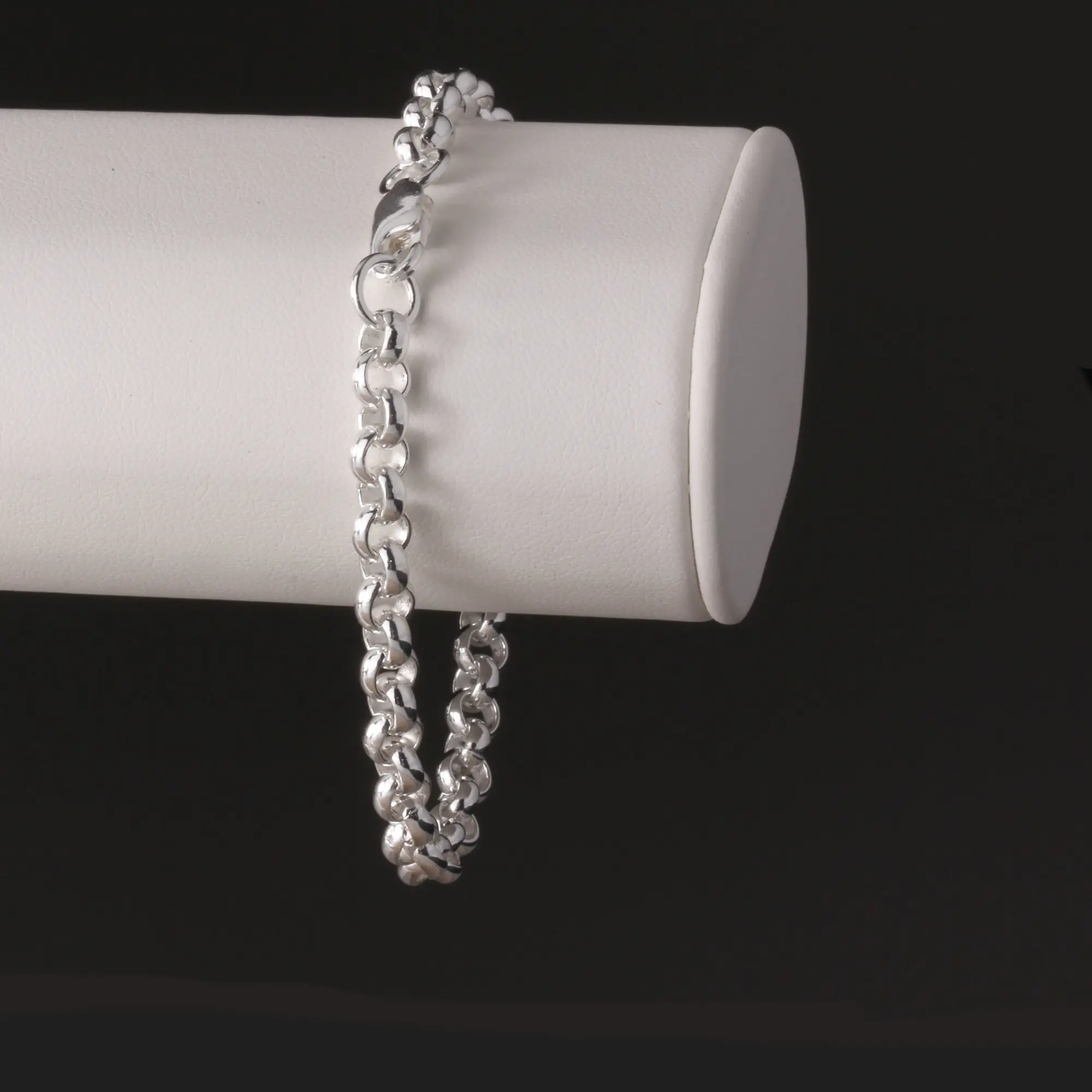 Engraved silver belcher bracelet – London Fifth Avenue jewellery