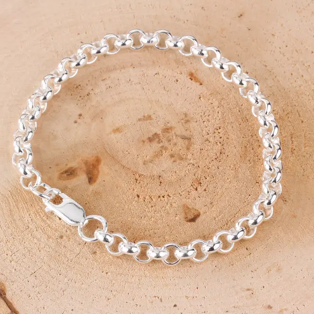 Solid Sterling Silver Belcher Bracelet