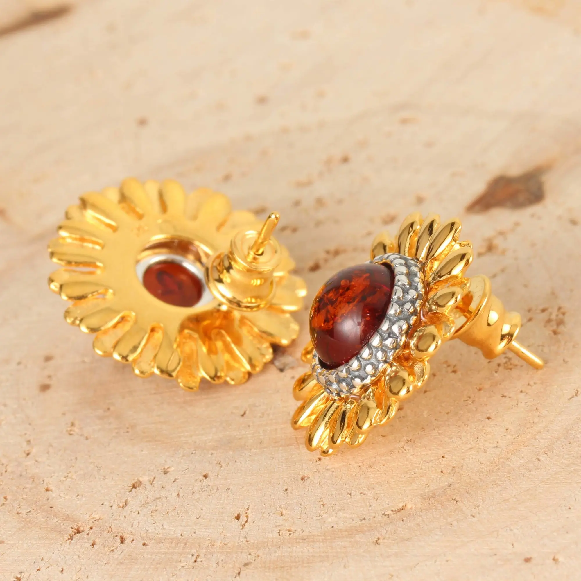 Sunflower silver earrings discount