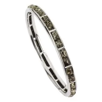 Green Baltic Amber Heavy Sterling Silver Slave Bangle