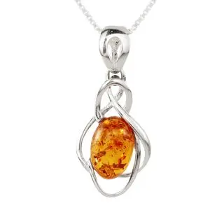 Honey Baltic Amber Celtic Design Pendant