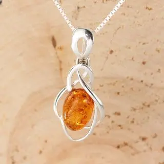 Honey Baltic Amber Sterling Silver Celtic Jewellery