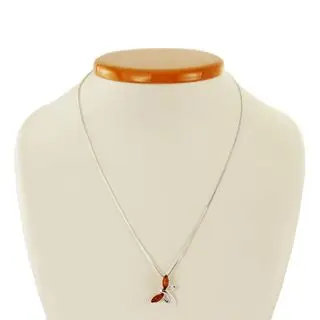 Sterling Silver Honey Baltic Amber Dragonfly Pendant