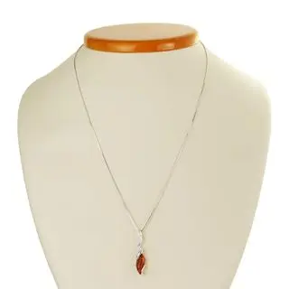 Sterling Silver Honey Baltic Amber Pendant