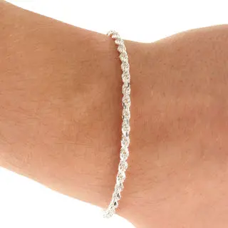 Solid Sterling Silver Rope Bracelet