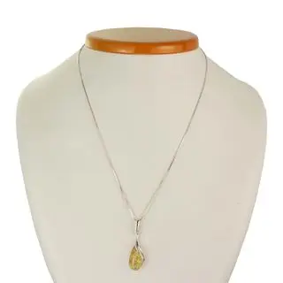 Sterling Silver Lemon Baltic Amber Pendant