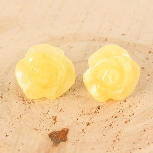 Milky Baltic Amber Sterling Silver Rose Studs
