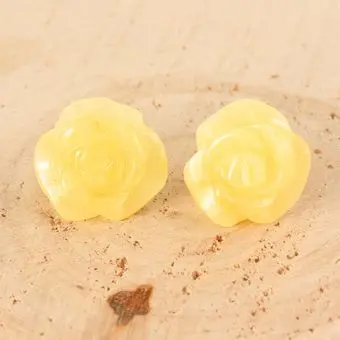 Milky Baltic Amber Rose Sterling Silver Stud Earrings Milky Baltic Amber Rose Sterling Silver Stud Earrings