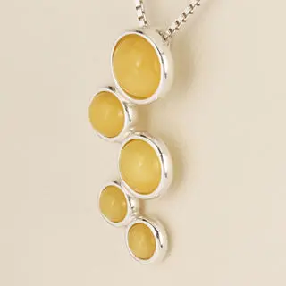 Baltic Amber Bubble Sterling Silver Pendant
