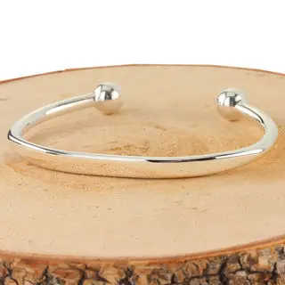 Gents Heavy Solid Sterling Silver Torque Bangle