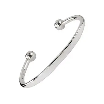 Heavy Solid Sterling Silver Gents Torque Bangle 