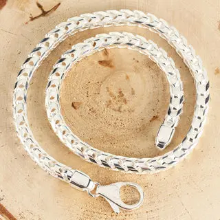 7.8mm Wide Heavy Sterling Silver Franco Chain