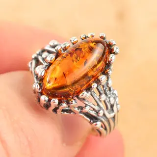 Sterling Silver Baltic Amber Ring