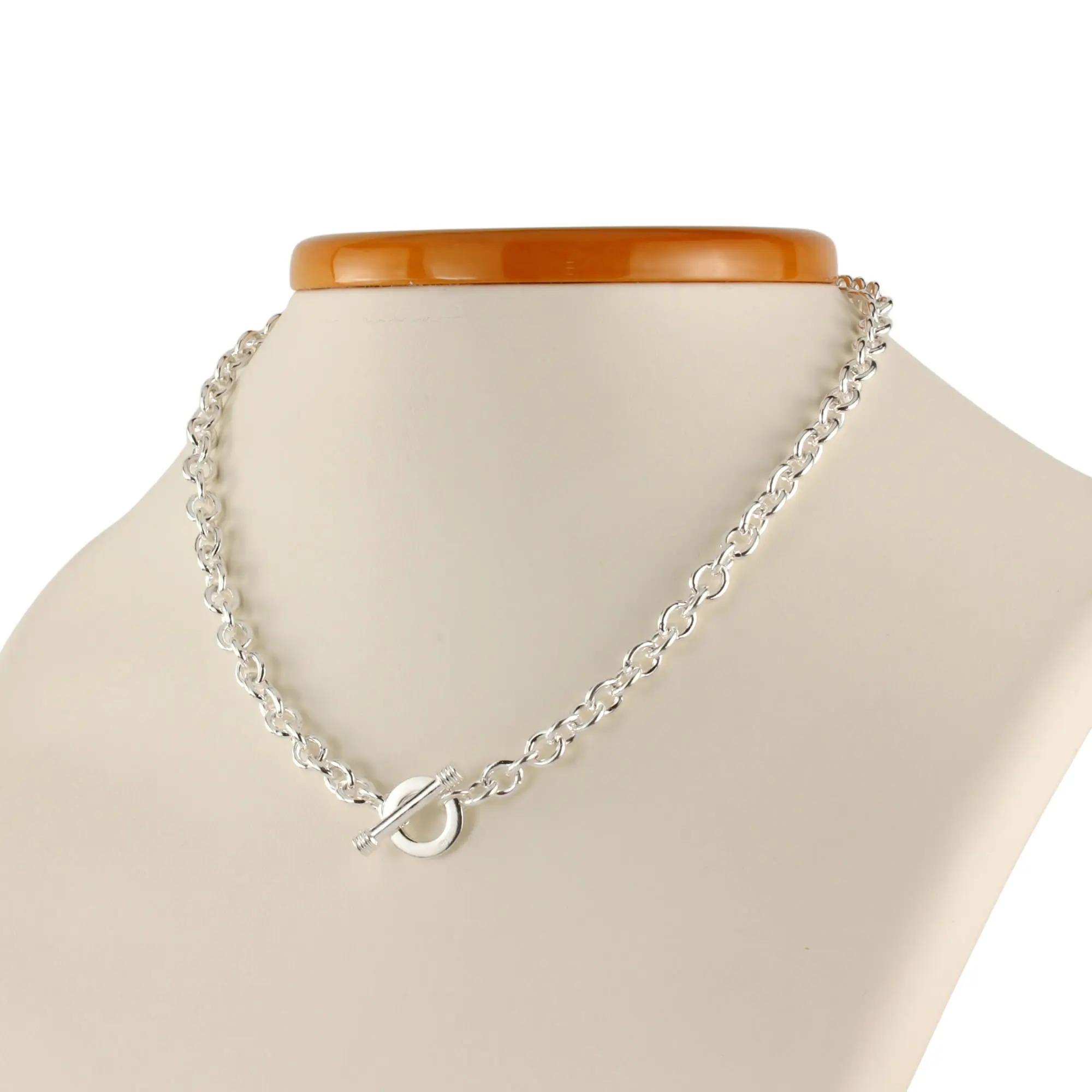 Sterling Silver T-Bar Curb Chain Necklace | H.Samuel