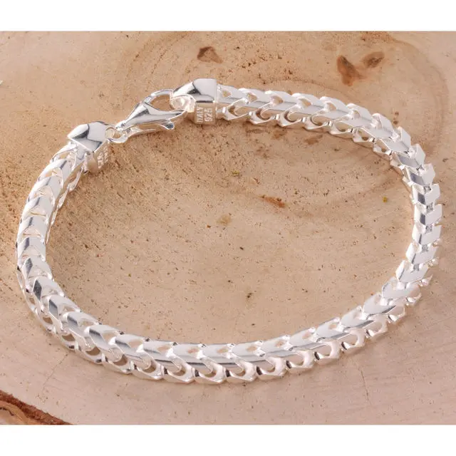 5.5mm Width Solid Sterling Silver Franco Bracelet